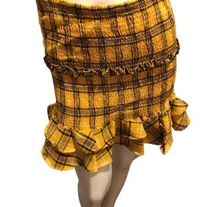 Better Be Mustard Plaid Mini Skirt